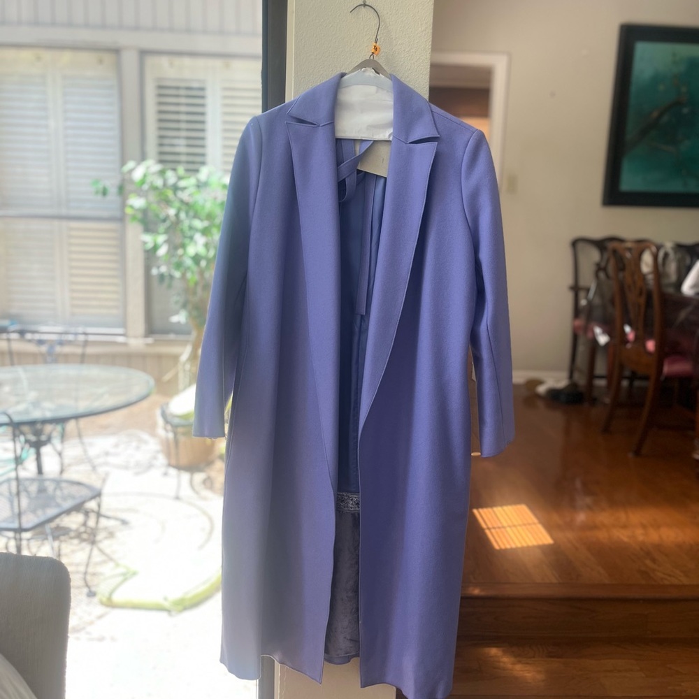 Valentino Miss V Wrap Coat - Periwinkle Blue